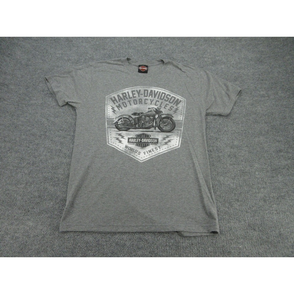 Harley-Davidson Mens T-Shirt Regular Gray Graphic Mile High Aurora CO Medium